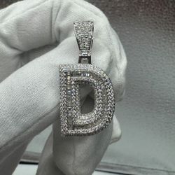 A Moissanite Initial in Sterling Silver with a CTW of 3.00 in Bugget Style