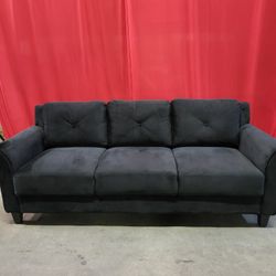 Modern Microfiber Black Sofa