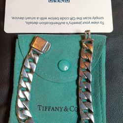 Authentic Tiffany & Co Sterling Silver Curb Link Bracelet, 7" Long , Unisex