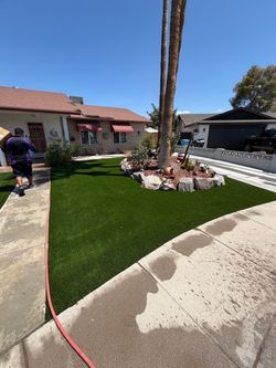 Pavers turf gravel travertine