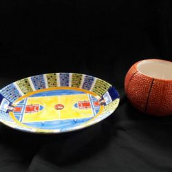 Chips/Dip Serving Bowl and Dish - Basketball Theme