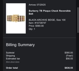 AUTHENTIC REAL MENS BURBERRY BELT