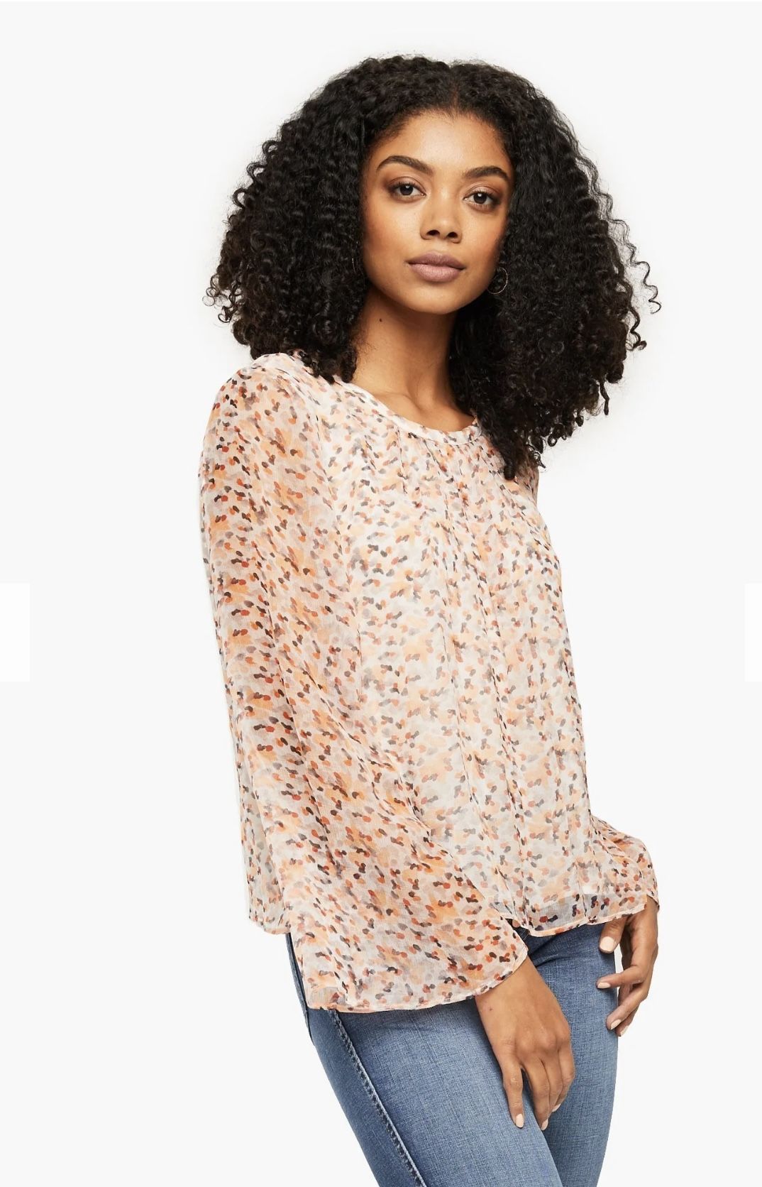 Able Local+ Global Jasmine Bell Confetti Dot Printed Blouse Size Small