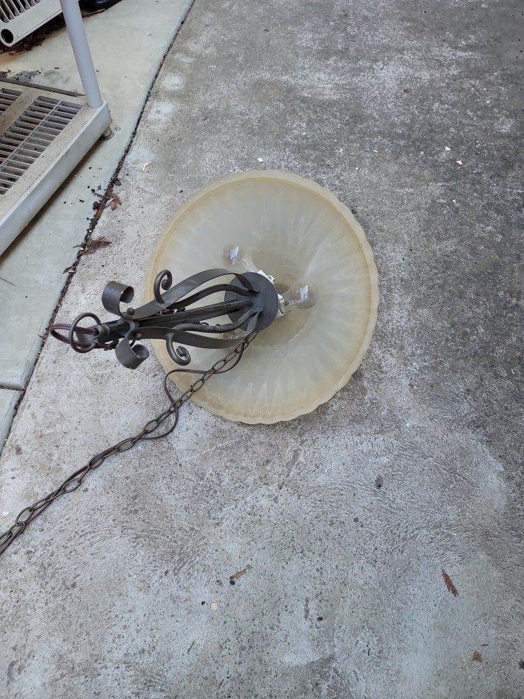 Hanging Plug In Lamp With 16 Foot Covered Cord