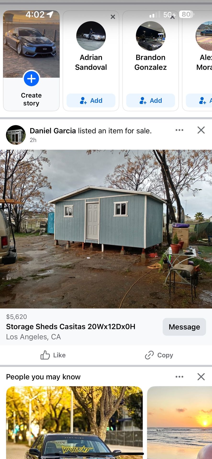 Storage Sheds Casitas 20Wx12DxOH