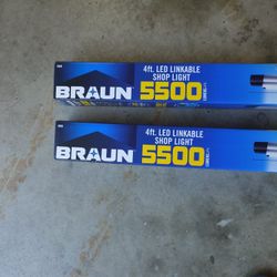 Braun 4ft 5500 Lumen LED Linkable Shop Lights