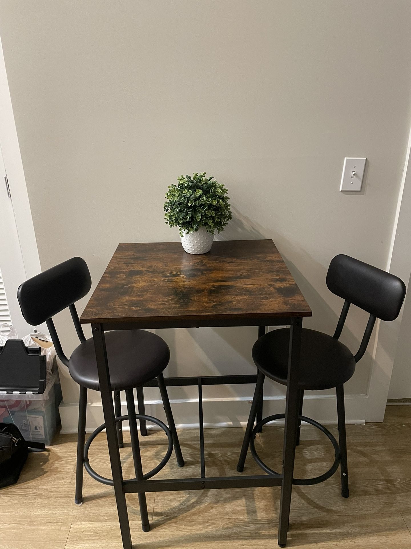 Wooden Table and Stools
