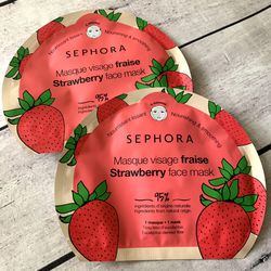 2x SEPHORA Clean Nourishing & Smoothing Face Mask - Strawberry