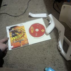 Nintendo Wii Gun Attachment And Game 