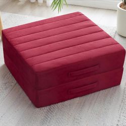 22” Floor Pillow New In Box, Thick High Dusty Foam Burgundy Red