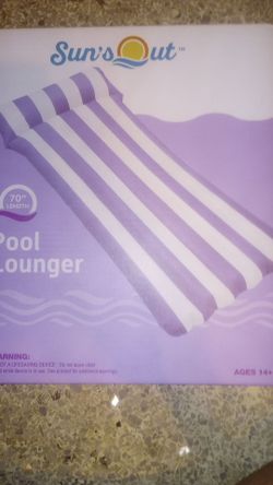 6 Sun out 70 in long pool lounger purple and white stripe new
