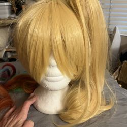 Blonde Wig With Pony Tail Attachment 