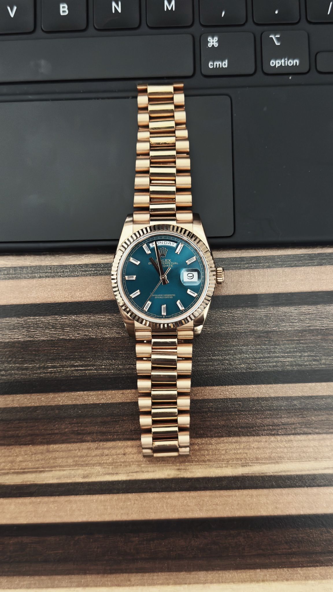 Day-Date Rose Gold Blue Dial 36mm