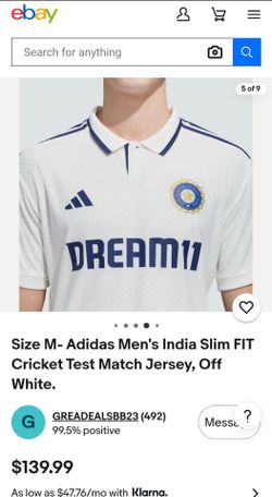 Adidas cricket jersey Dream 11