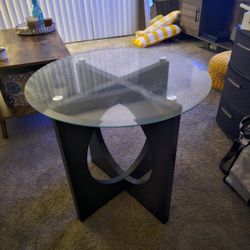 Glass Wooden END Table
