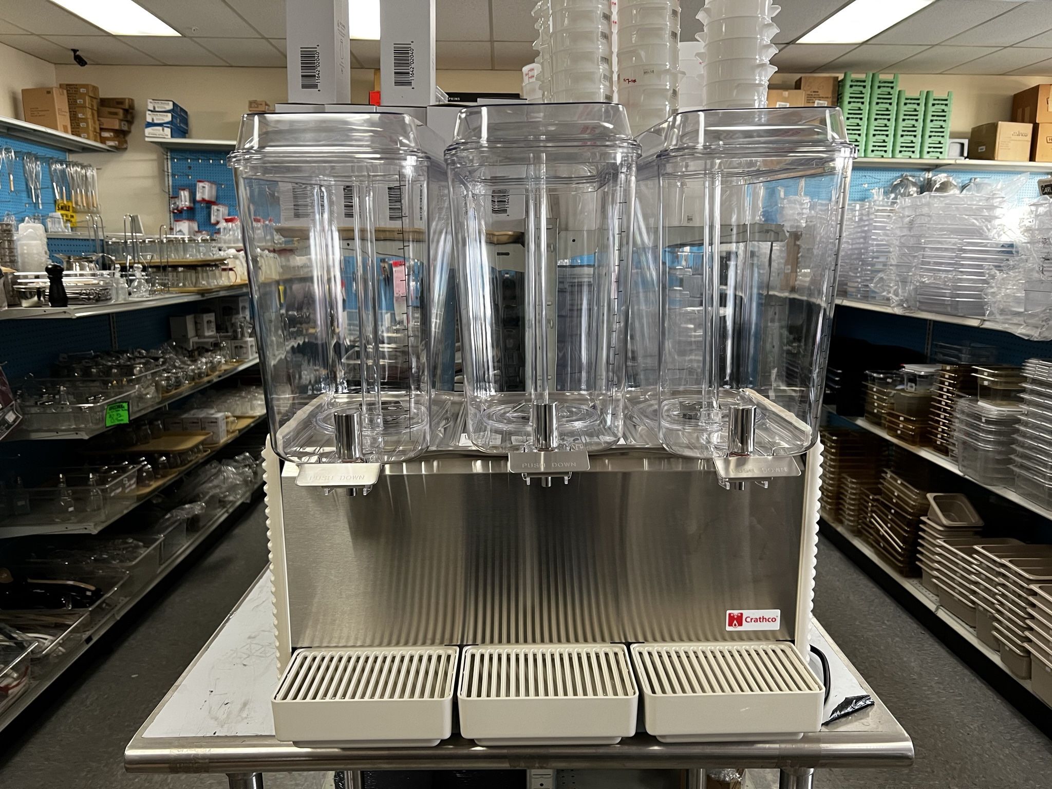 Refrigerated juice dispenser Horchata machine 3 head Commercial restaurant