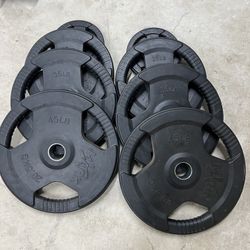 X Mark Tri Grip Olympic Weight Plates 45,35,25,5