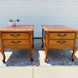 Vintage Hammary Maisonette French Louis XV Walnut Side End Table Nightstand Provincial