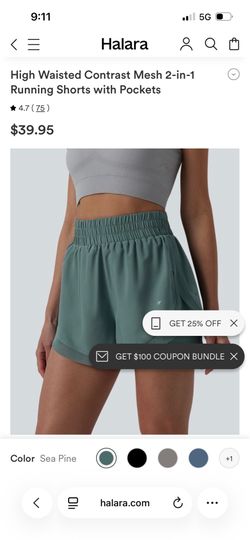 NEW green Athletic shorts by Halara