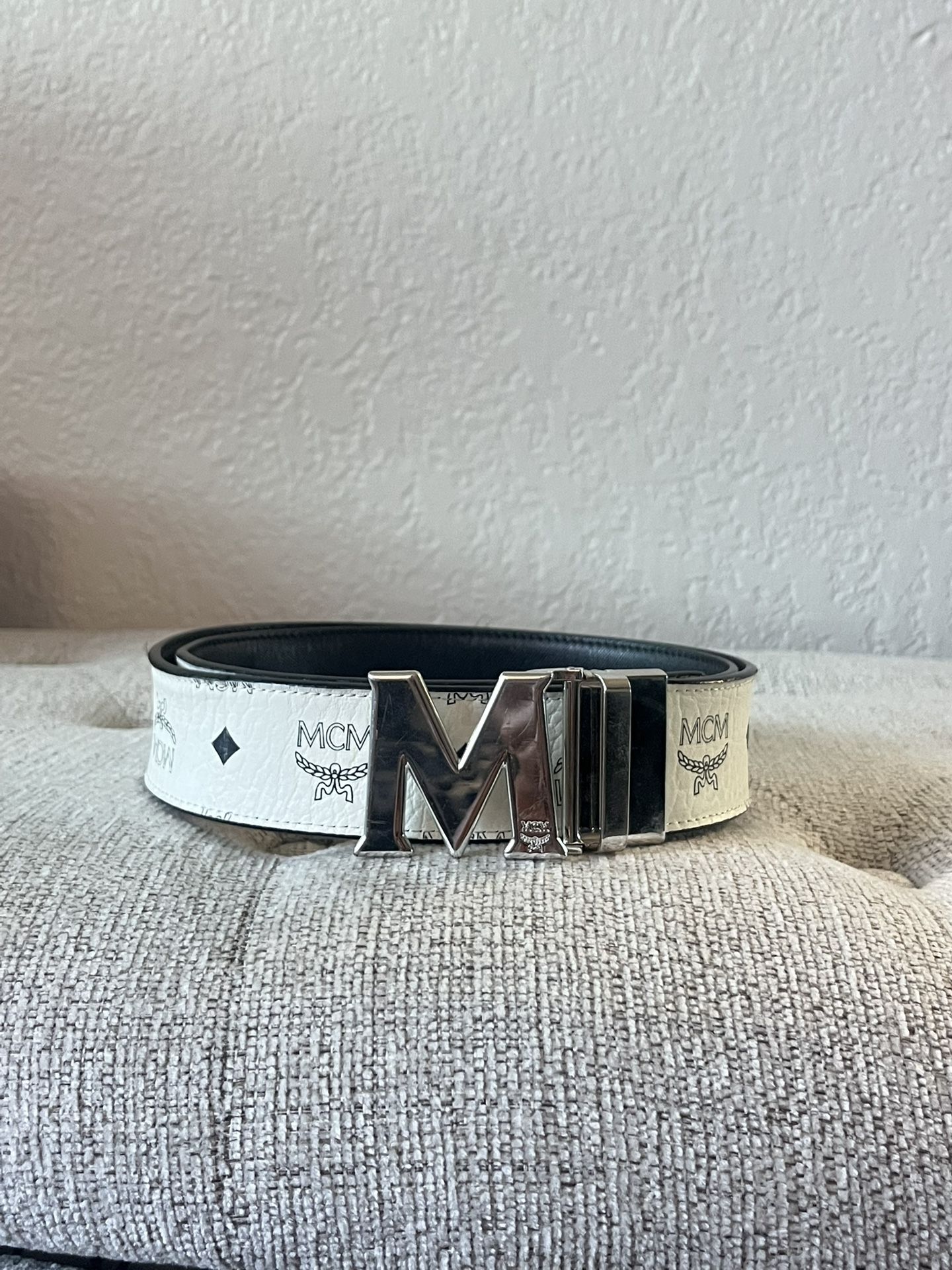 HOT White Mcm New Mcm Belt MCM White Belt Size 34