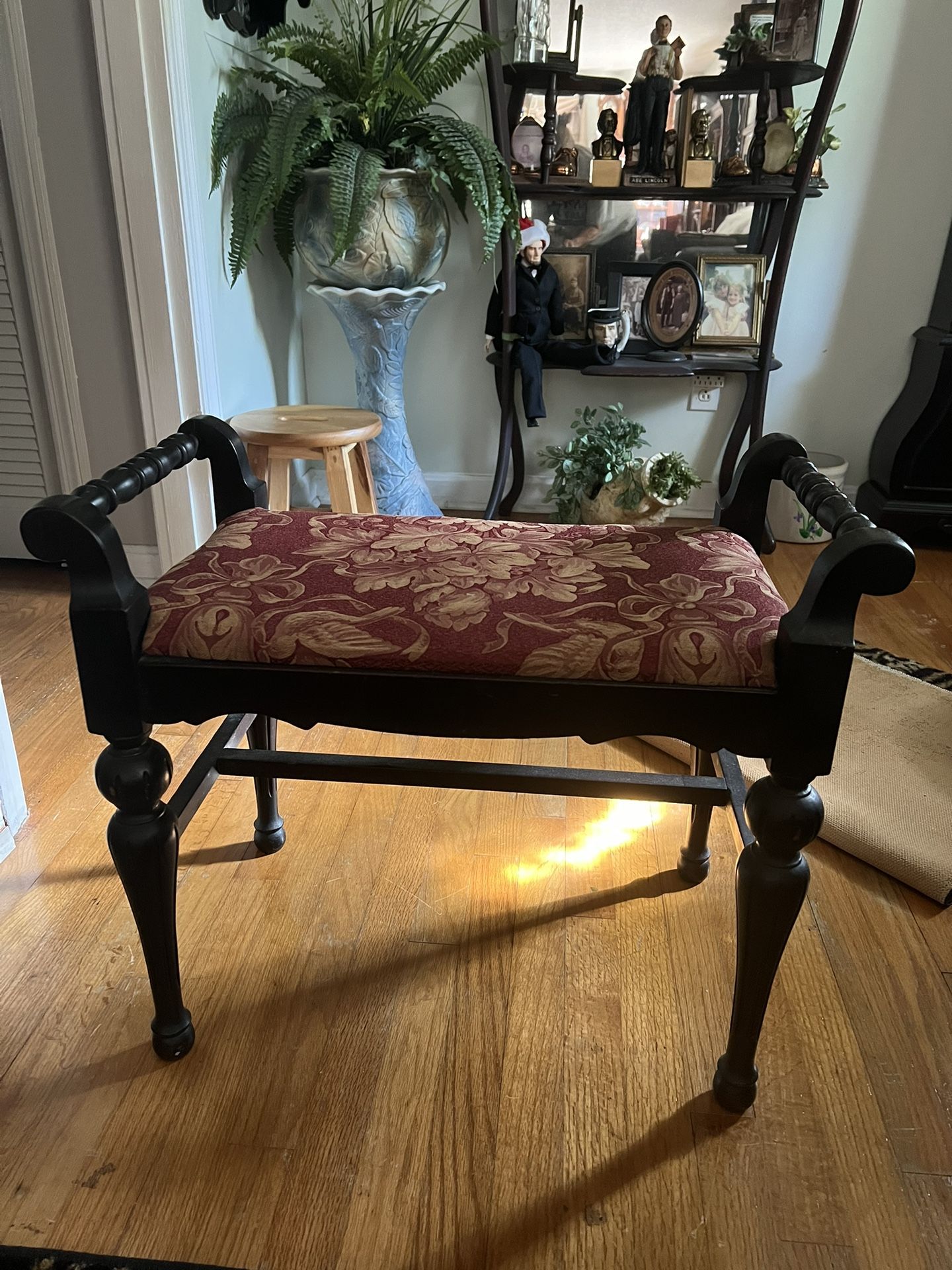 Mid Century Mahogany Vanity Bench / Vanity Chair