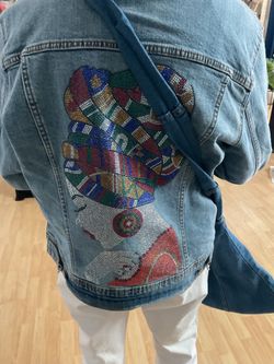 Denim jackets and purses