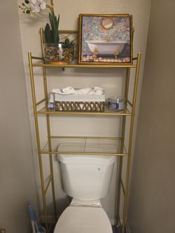 gold toilet rack