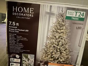 Home Decorators 7.5 ft Kenwood Fraser Fir Flocked Pre-Lit Christmas Tree 🎄