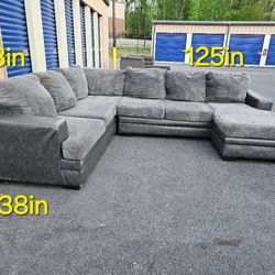 FREE DELIVERY Couch Sofa Reversible Chaise Sectional 3 PC GREY