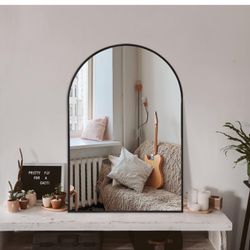 Arched Wall Mirror for Bathroom,Mirrors for Wall,24''x36'',Vanity Mirror for Bedroom Dresser, Entryway, Living Room, Metal Frame (36''x24'',Black)
