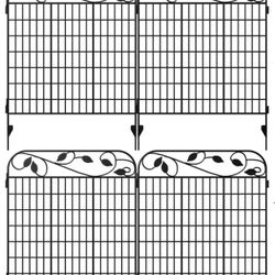 Amagabeli Metal Garden Fence Border 44”x 36”x 4Pack Heavy Duty Tall Model Number ET0692