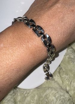 Vintage Solid Sterling Silver Guage Link Bracelet with Safety Clasp, 21.2g (UNISEX) 