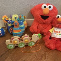 Monster Bowling, Caterpillar Pull Toy, And Elmo Pillow & Talking Best Friend - Baby & Toddler Toys (All 3 For Only $40!)