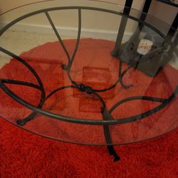 Glass And Iron Living Room Table
