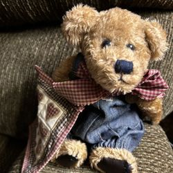 Boyds Bear Collection “Dilbert” Quilt Patch Bear 1*arms&legs rotata