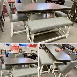 Langley Dining Room Set Dining Table 4 Chairs and Benchs Finance and Delivery Available