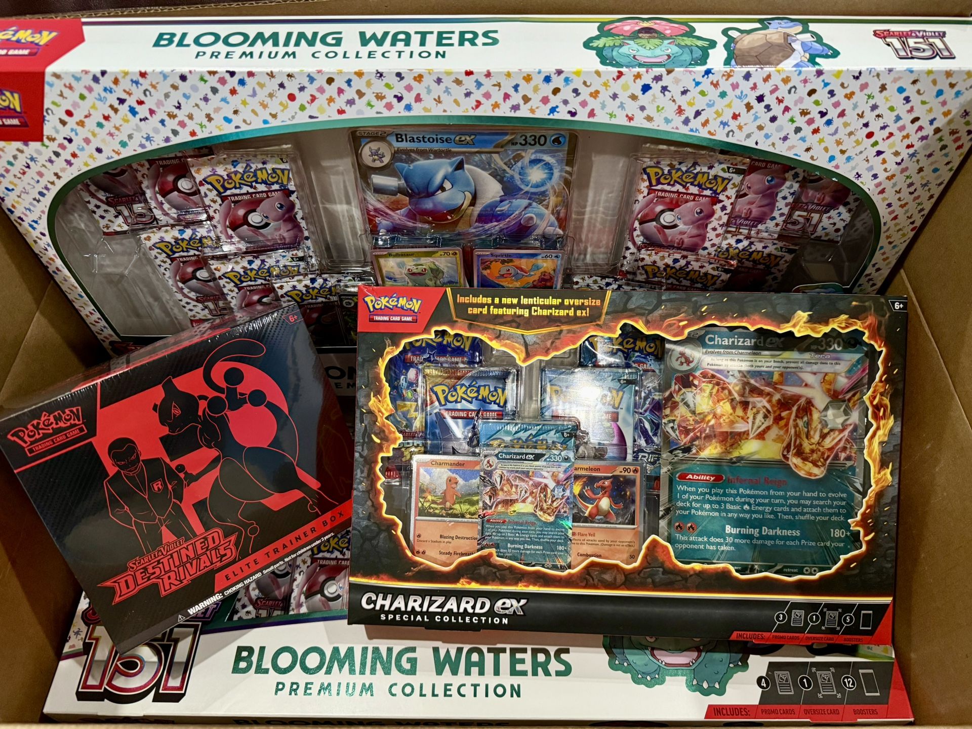 Pokemon Bundle (Destined Rivals, BW 151, Charizard ex Box)