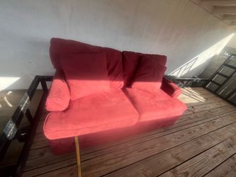 Red Two-Seat Upholstered sofa bed