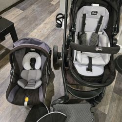 Chicco Urban 6 in 1, Quick-Fold Stroller with KeyFit 30 Zip Infant Car Seat, Car Seat and Stroller