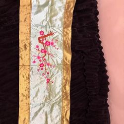 Embroidered Cherry Blossom Silk Table Runner