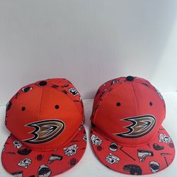 One Size Fits All Mighty Ducks, Anaheim, Ducks, Hats, Caps, Orange, Unisex