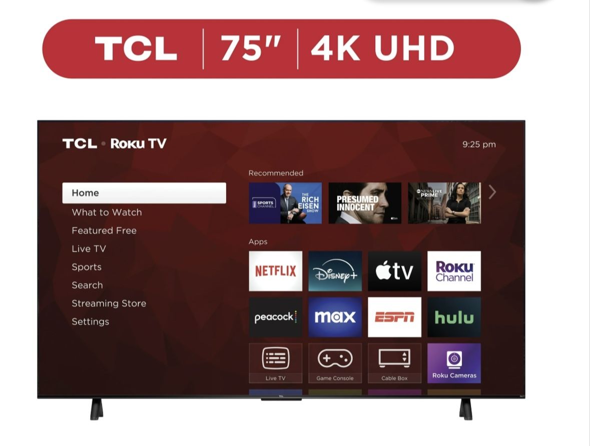TCL 75” Class S4 (75S451) 4K UHD HDR Smart TV with Roku TV