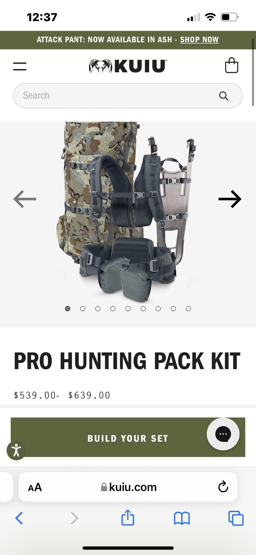 KUIU Icon Pro 3200 Carbon Fiber Pack And Bag