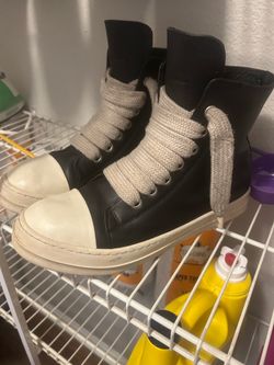 Rick Owens High-Top Leather Sneakers