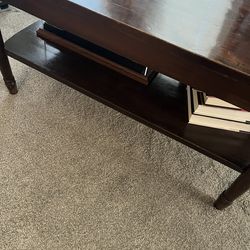 Solid Wood Coffee Table with Built In Lower Shelf