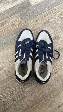 Size-11 Adidas Originals Navy Blue White Sneakers
