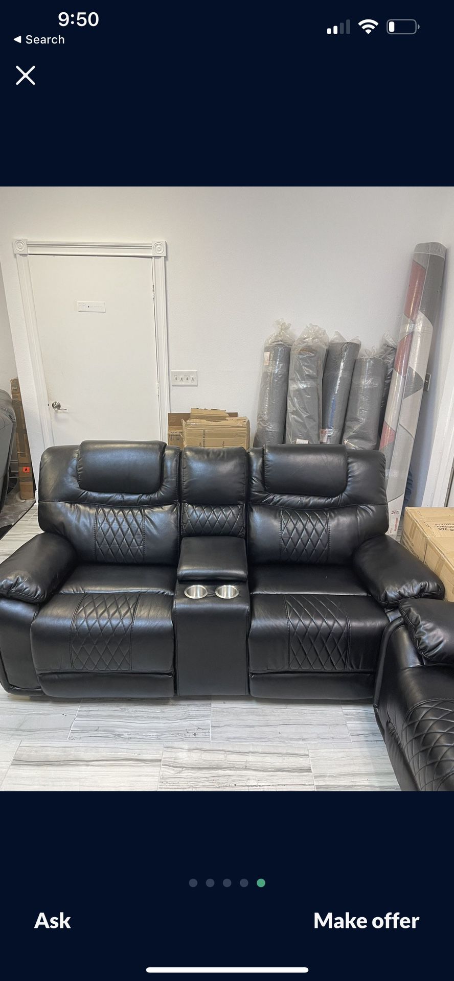 GORGEOUS BLACK SANTIAGO SOFA AND LOVESEAT SET!$999!*SAME DAY DELIVERY*NO CREDIT NEEDED*EASY FINANCING*HUGE SALE*