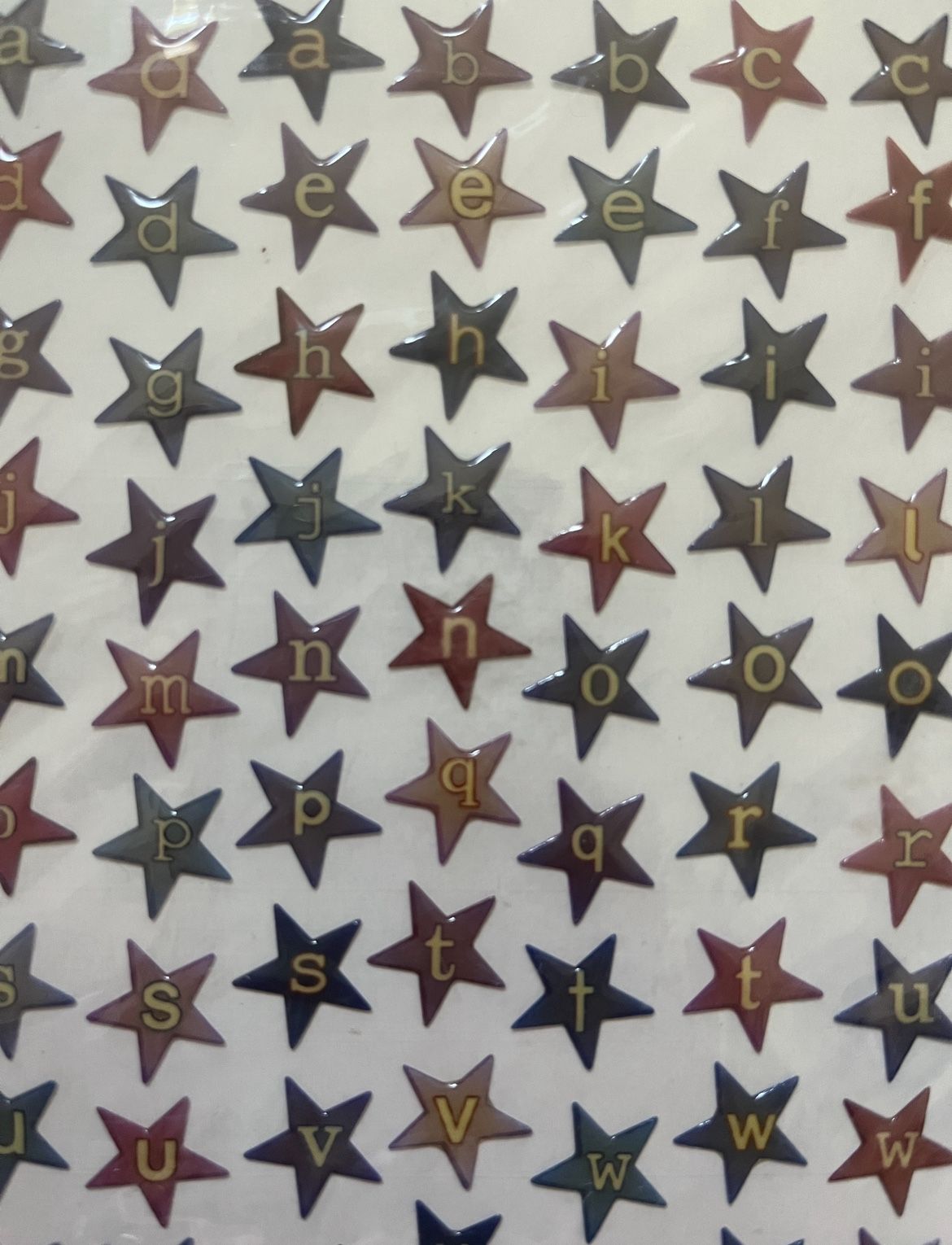 downtown star letter bubble stickers 3 sheets