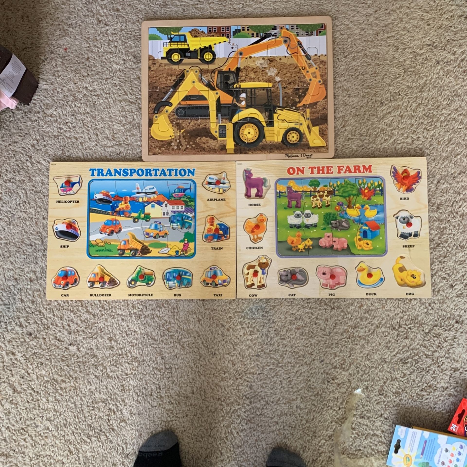 3 Wooden Toddler Puzzles 