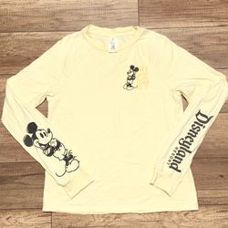 Disneyland Resort Mickey Mouse Embroidered Long Sleeve Graphic T Shirt Womens S